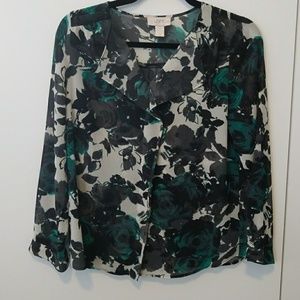 LOFT Petites Floral Blouse